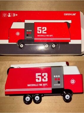 Red Wooden Fire Truck Toy - Waterville Fire Dept. 53